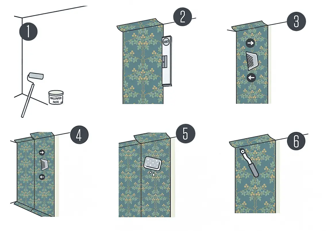 Professional wallpaper hangers working