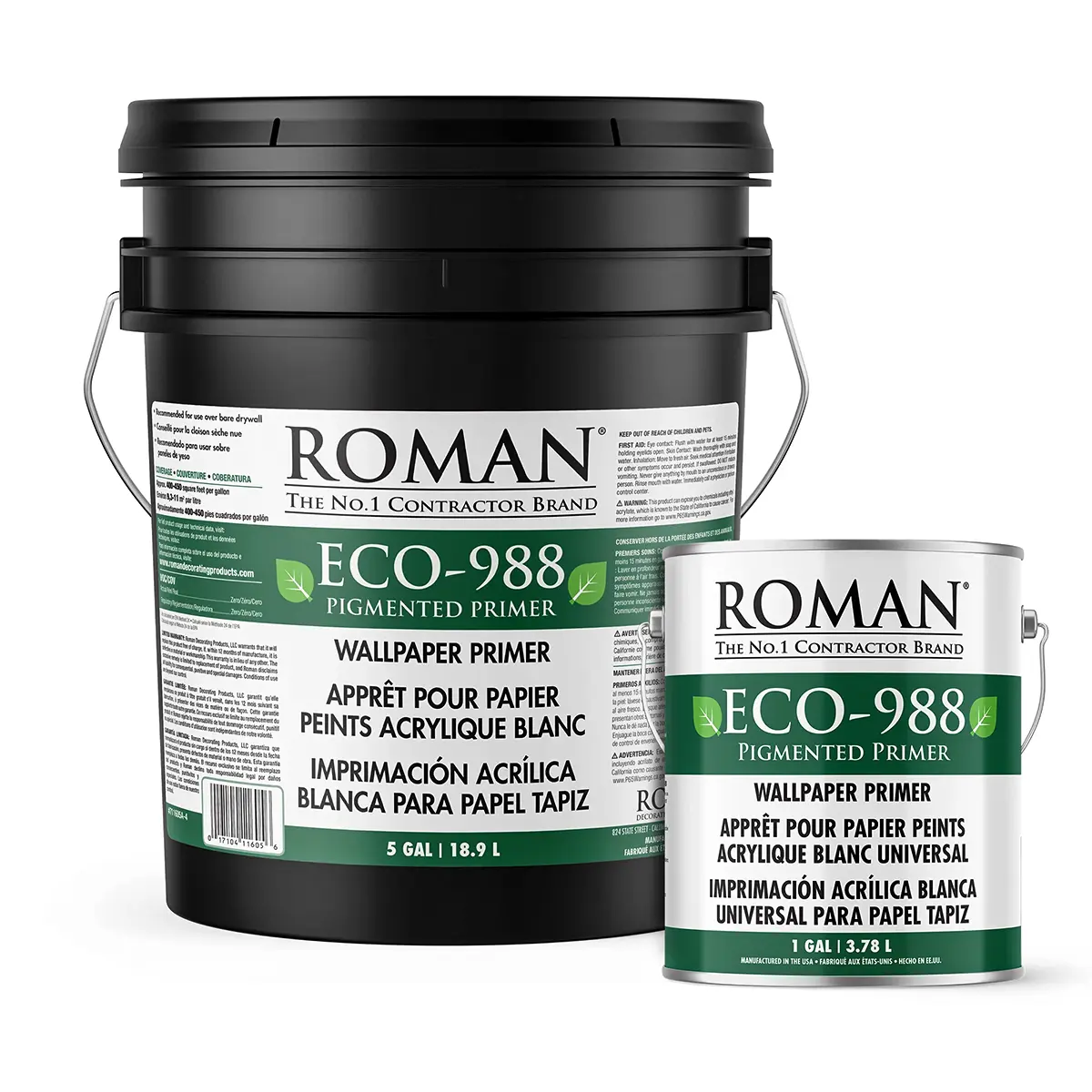 Roman ECO-988 pigmented wallcovering primer for new construction