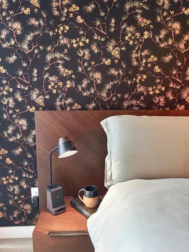 Wallpapering in Bedroom