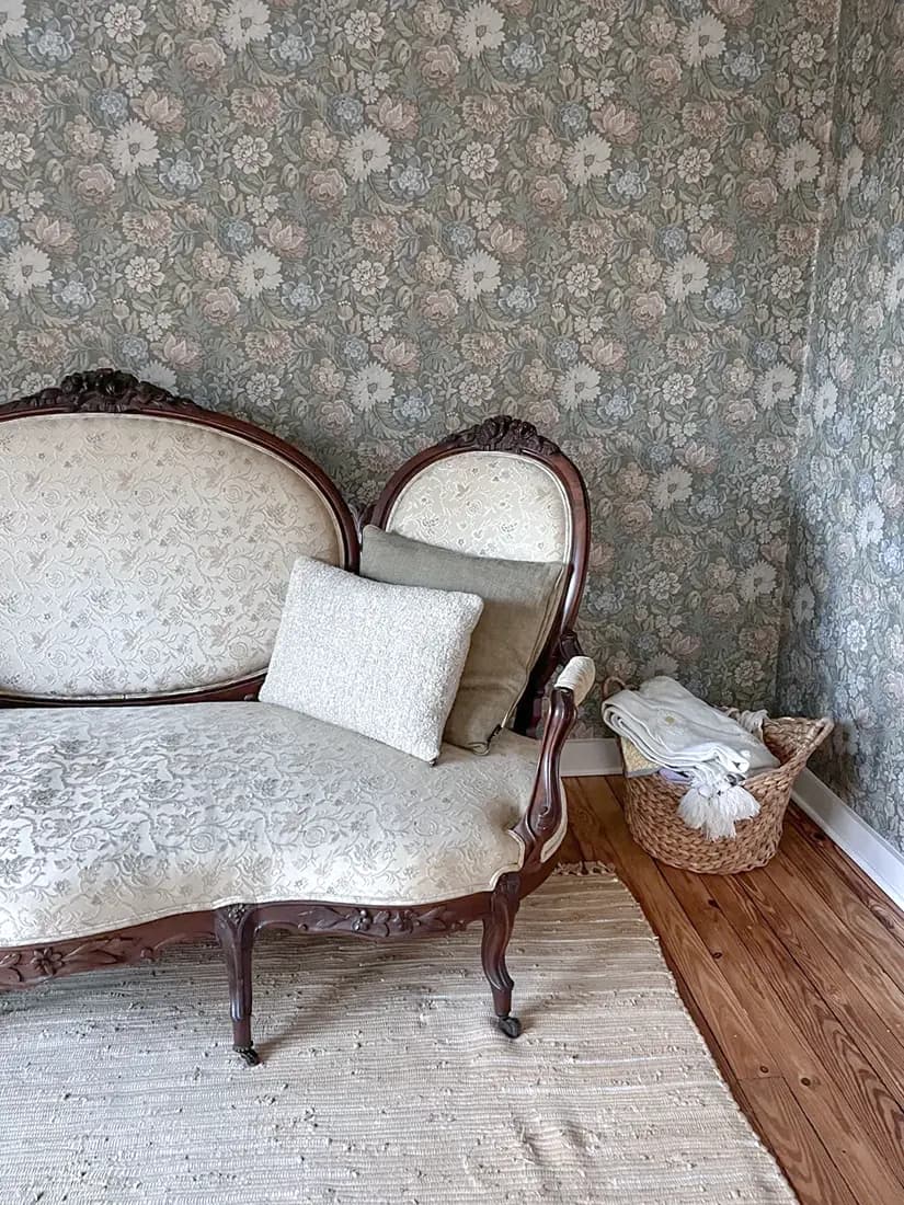 Wallpapering in Living Room