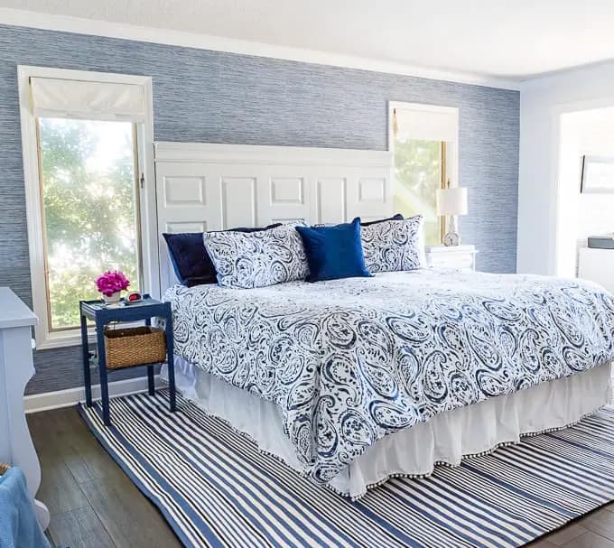 Bold accent wall with wallpaper