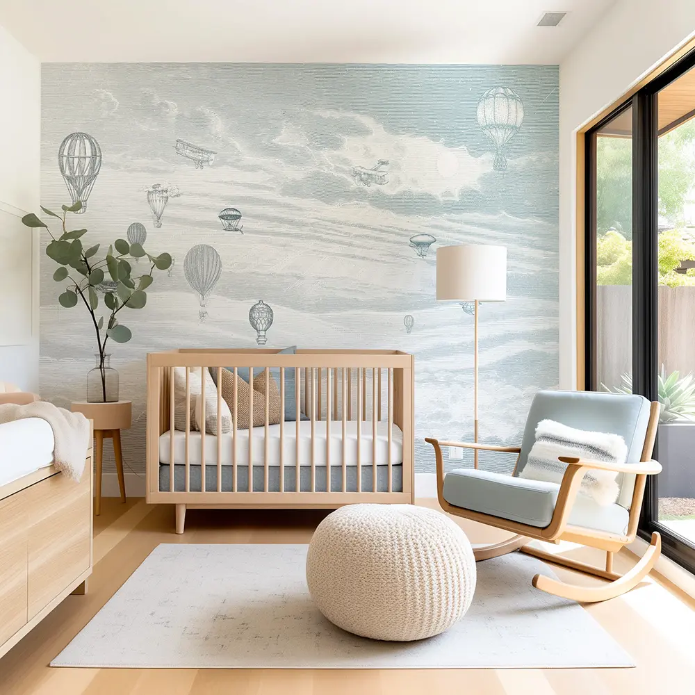 Professional nursery wallpaper installation by Wallpapering Studio team
