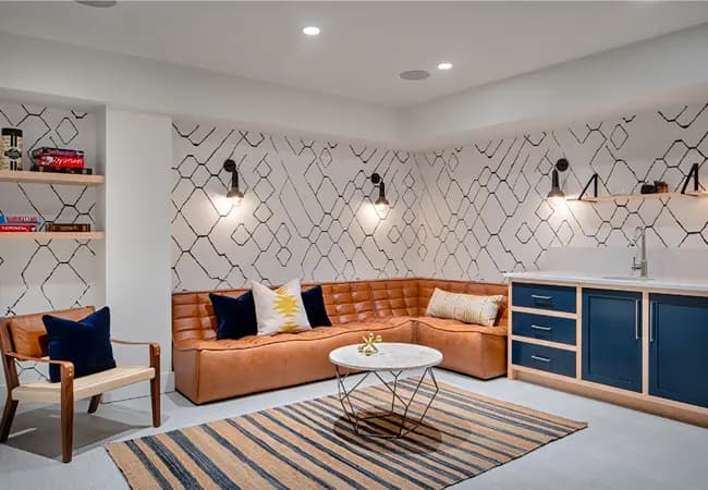 Basement Wallpaper Installation