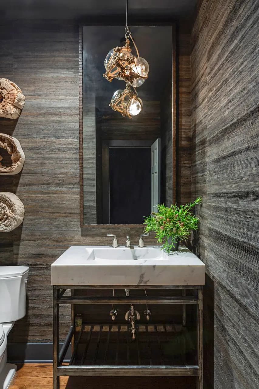 Natural grasscloth wallpaper detail