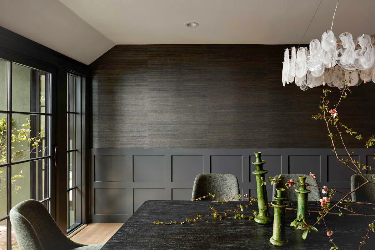 Grasscloth wallpaper installation in San Diego