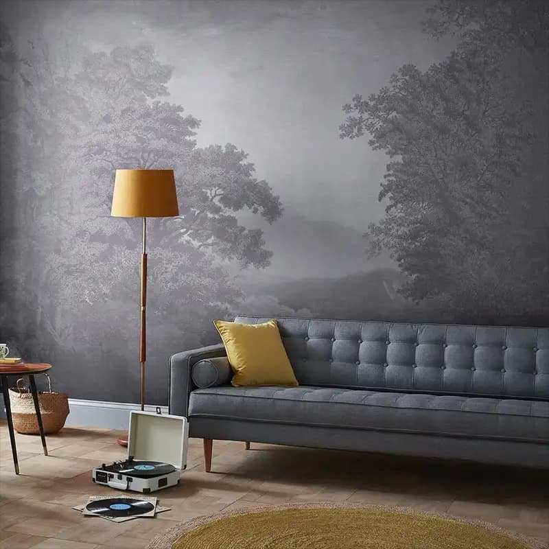 Stunning mural wallpaper installed in a living space