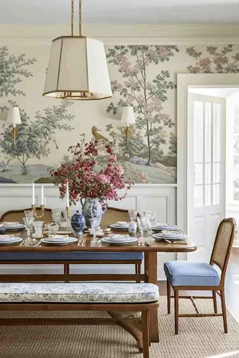 Dining Room Wallpaper Installation