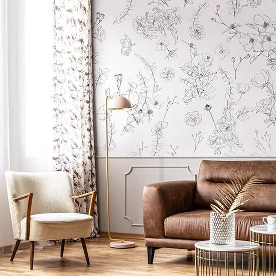 Living Room Wallpaper Installation