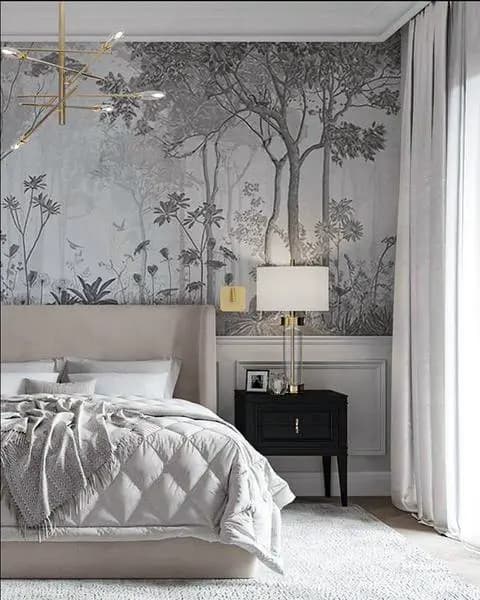 Master Bedroom Wallpaper Installation