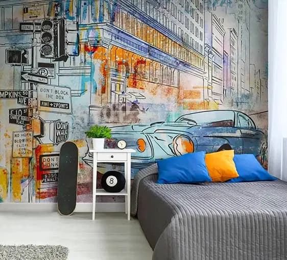 Teen Bedroom Wallpaper Installation