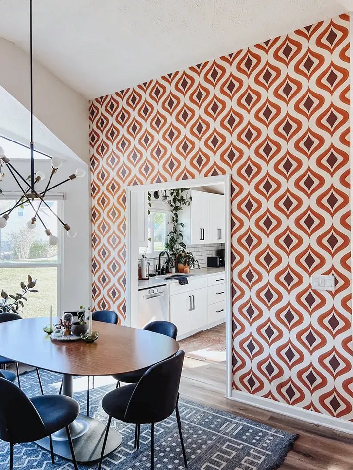Wallpapering in Dining Room Wallpapering in Dining Room