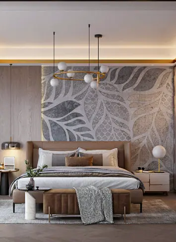 Accent wall wallpaper installation
