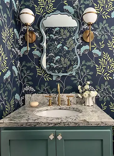 Bathroom wallpaper installation