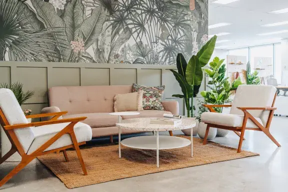 Modern commercial wallpaper installation
