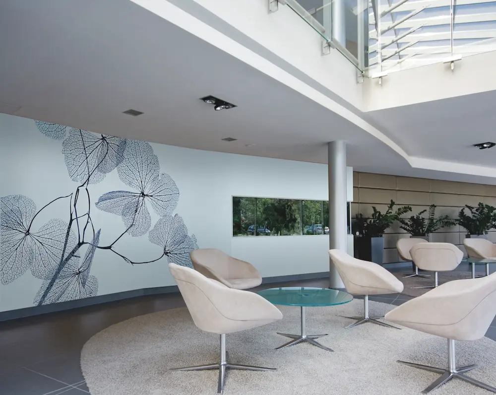 Office and commercial wallpaper installation