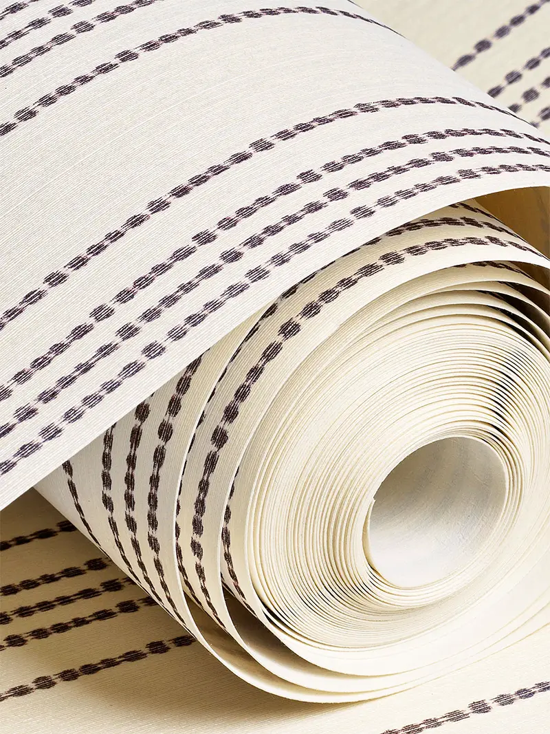 Detail of premium textile wallpaper in upscale interior